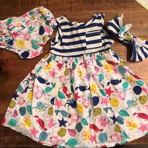 NWT 3PC Tommy Bahama Mermaid Dress- 12M
